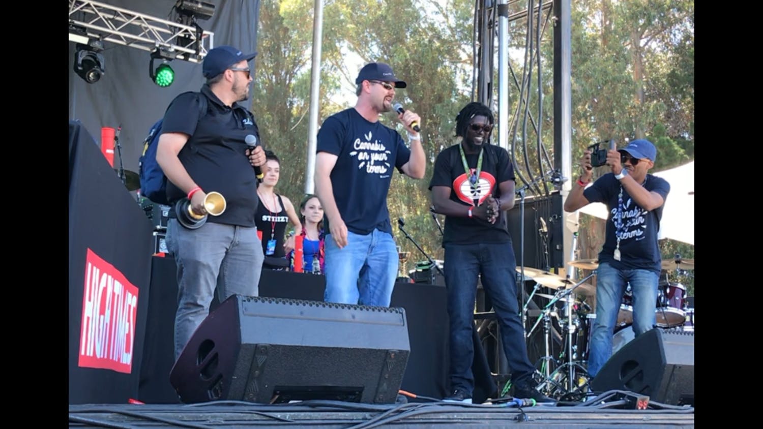 Caliva's cultivation team accepts the award for Best Hybrid Flower at the 2019 High Times Cannabis Cup.