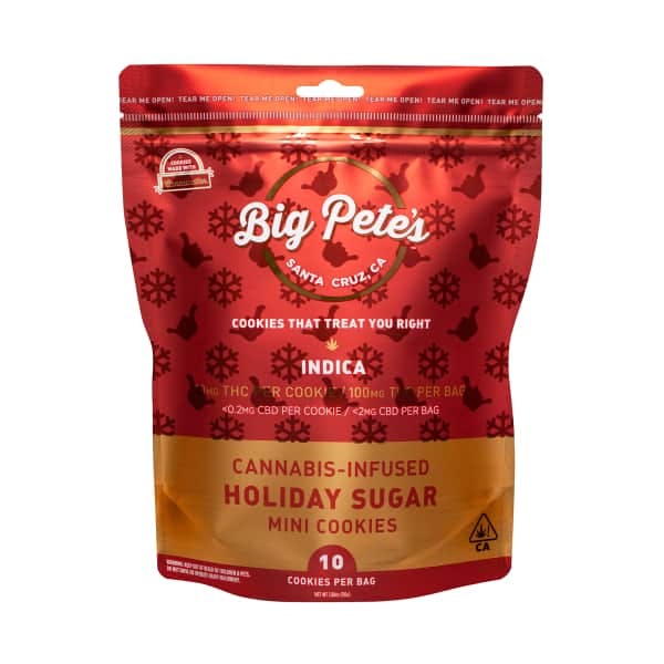 Big Pete's cannabis-infused holiday sugar mini cookies with 10mg THC each. 