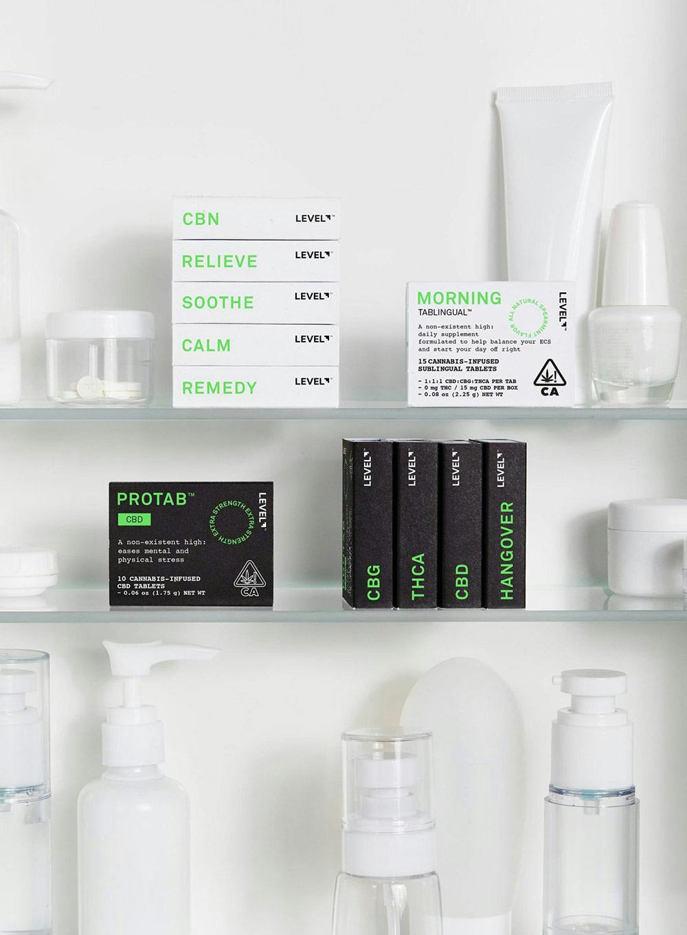 Level Protabs cannabis in medicine cabinet