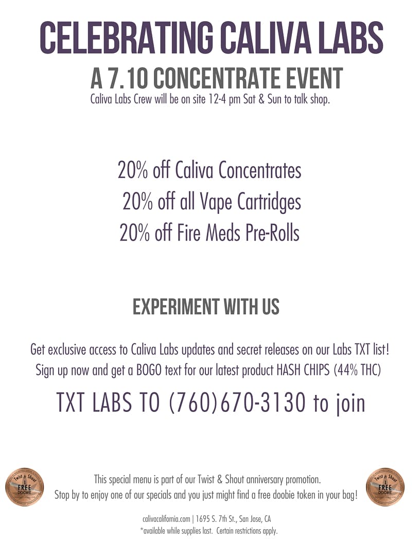 celebrate caliva labs x 7.10 concentrates