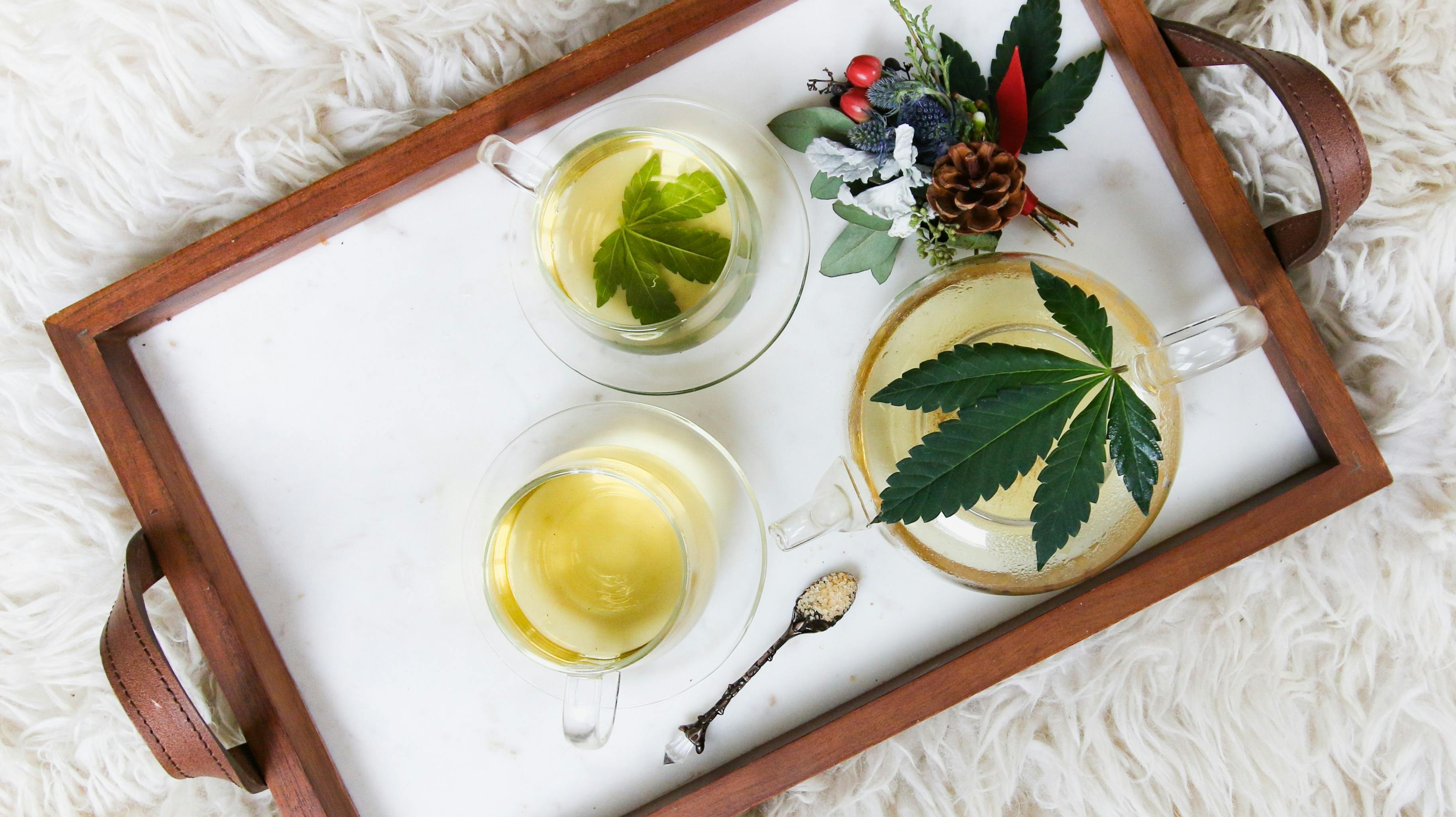 cannabis on a tray
