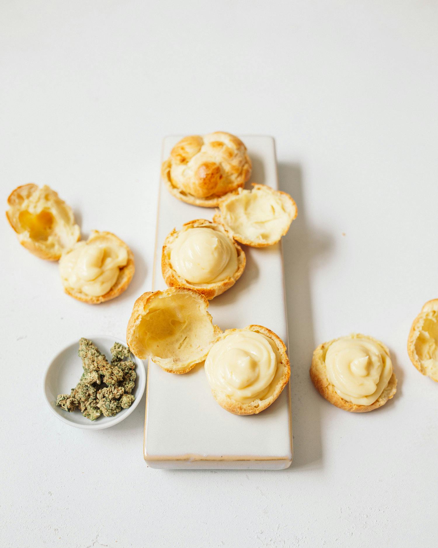 Cannabis lemon verbena pastry cream filling