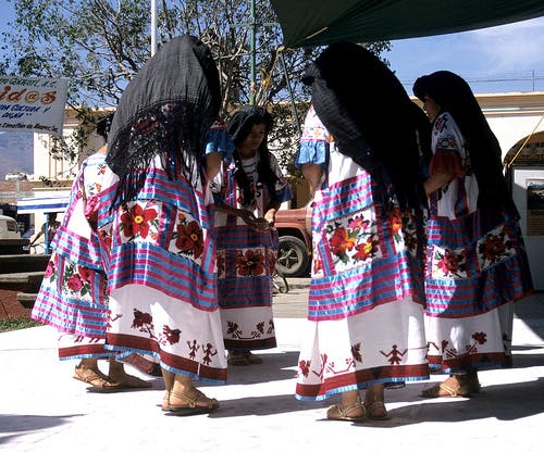 Mazatec women dancing in Huautla de Jimenez. 