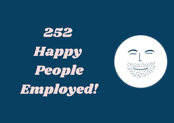 252 happy people employed 