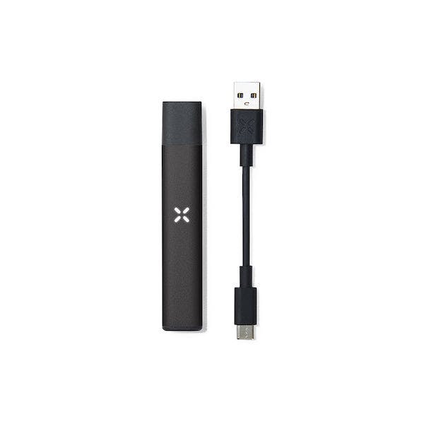 A PAX Era Pro battery body and a convenient USB charging cord alongside it. 