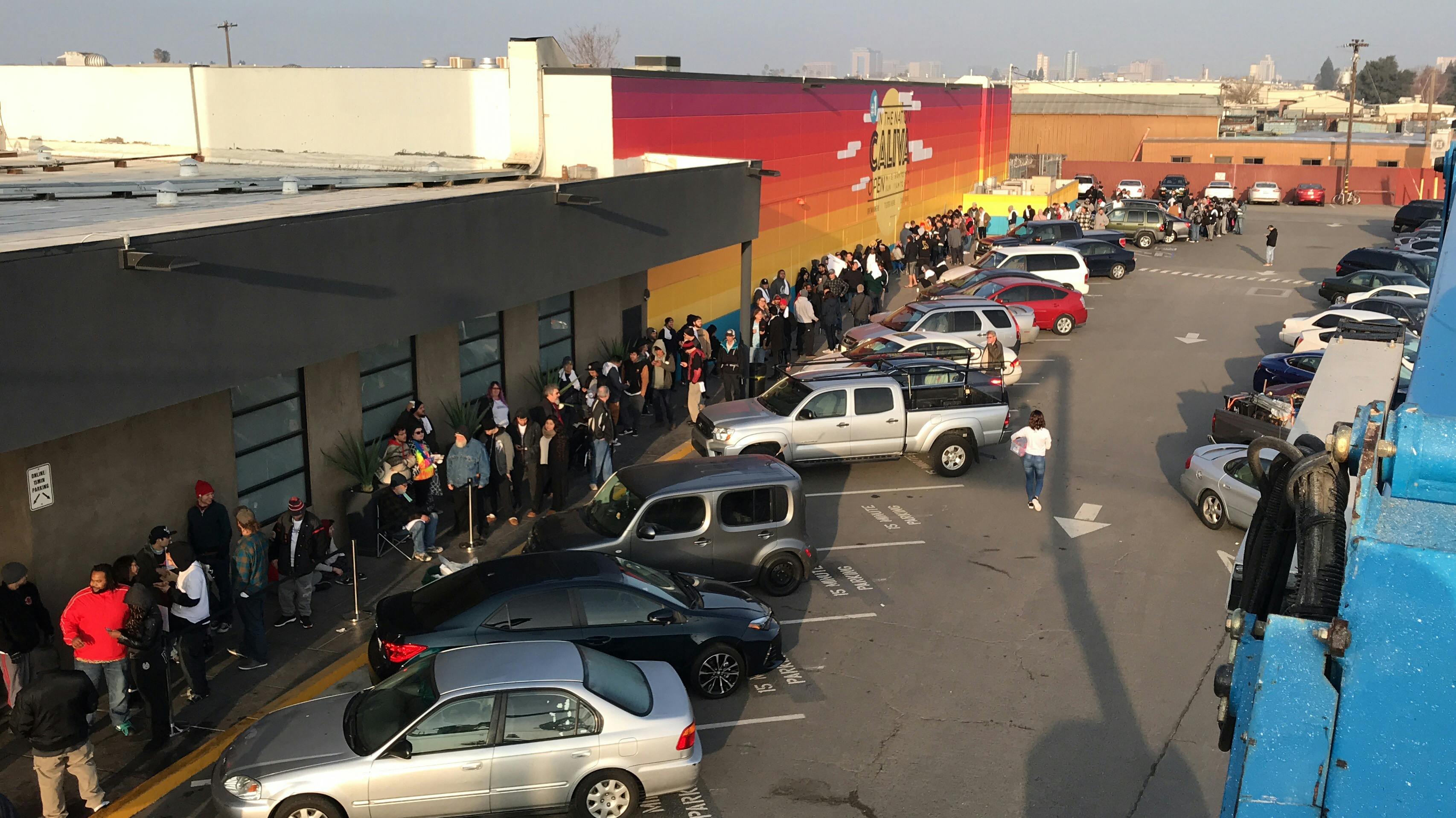 Line at 7th Street the day recreational cannabis became legal