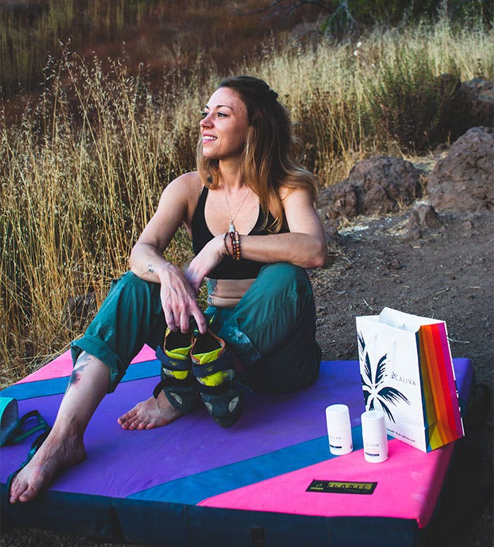 April Davidson relaxing with cannabis