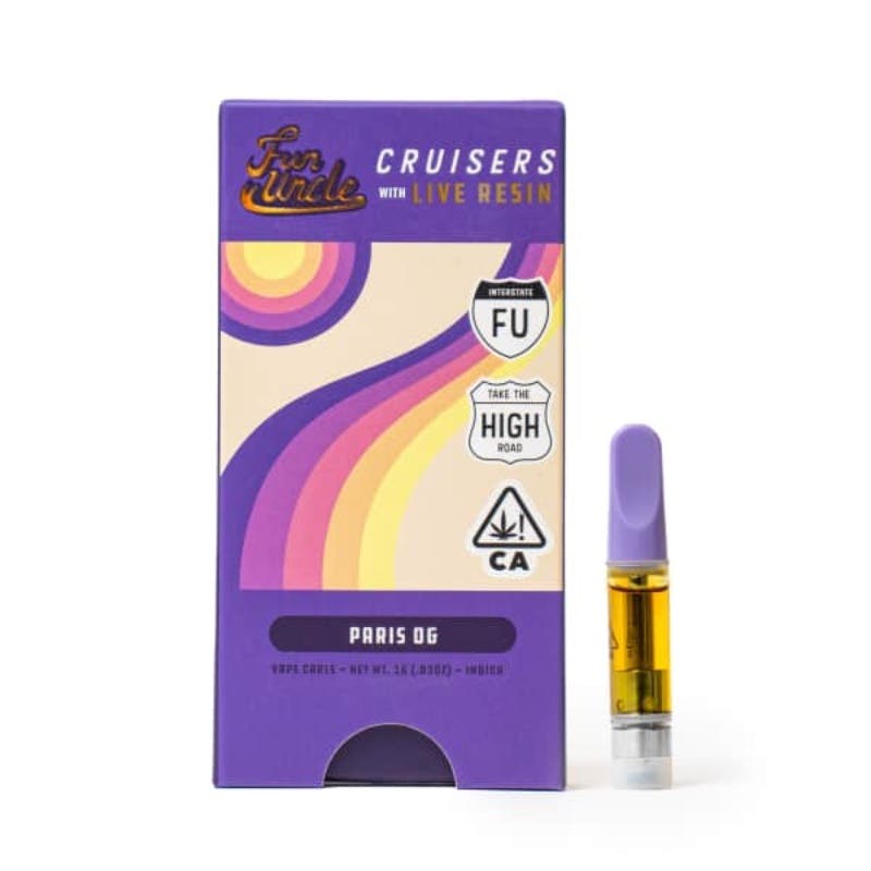 Cruisers with live resin vape cart in Paris OG strain. 