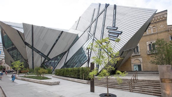 The exterior of the Royal Ontario Museum.