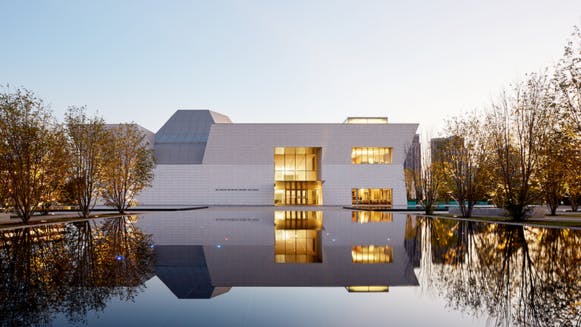 The exterior and landscaped grounds of the Aga Khan Museum.