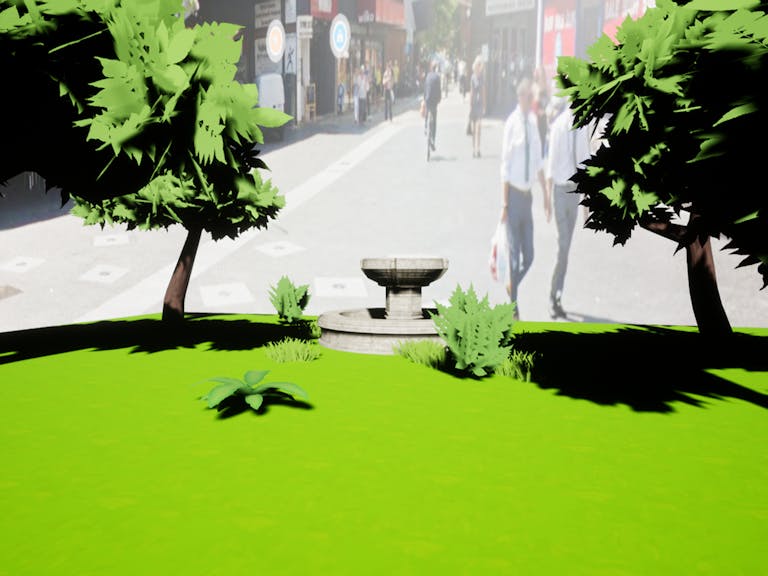 3D render of a fountain in Grimsby town centre