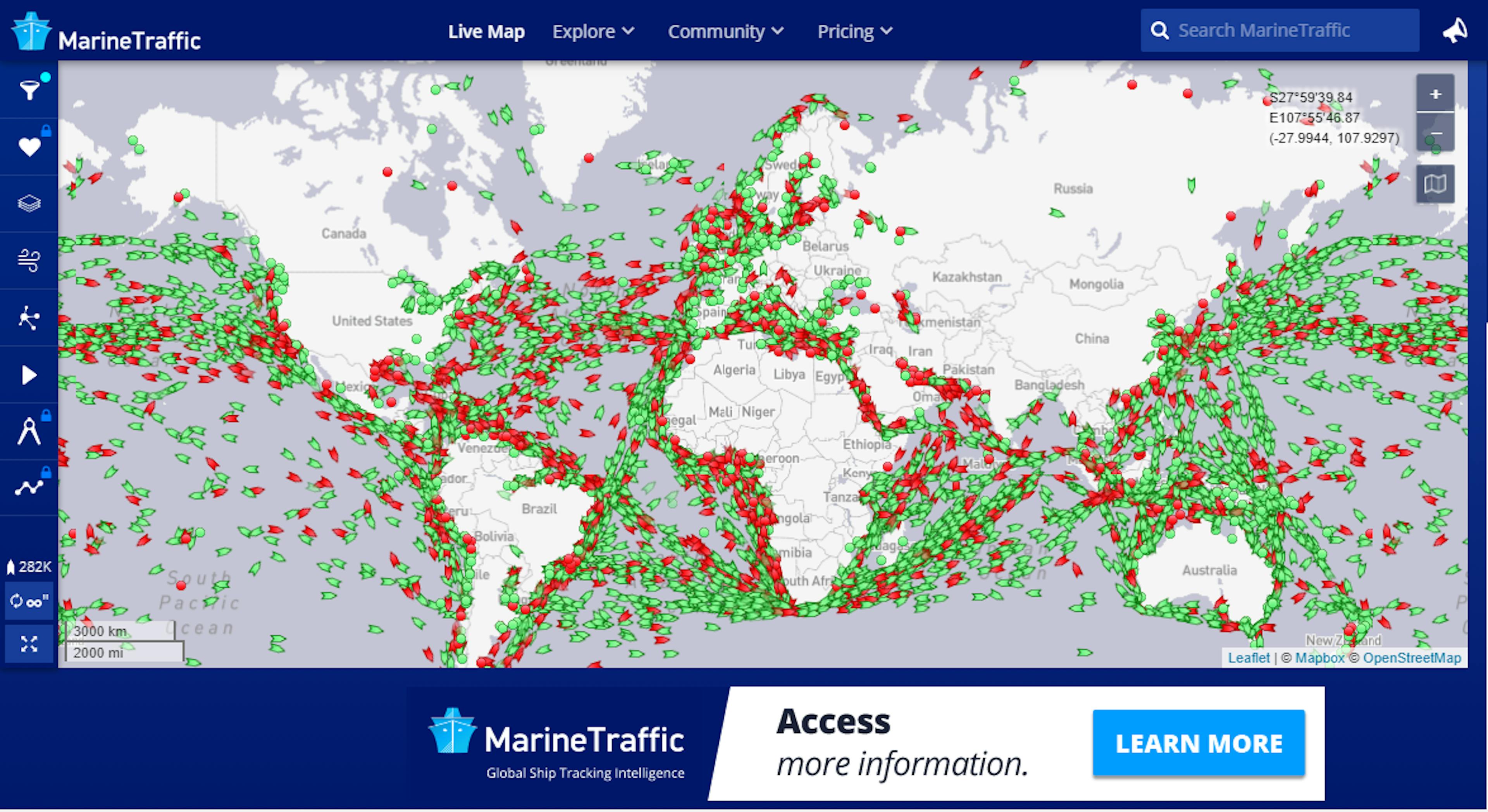 orld shipping transportation map