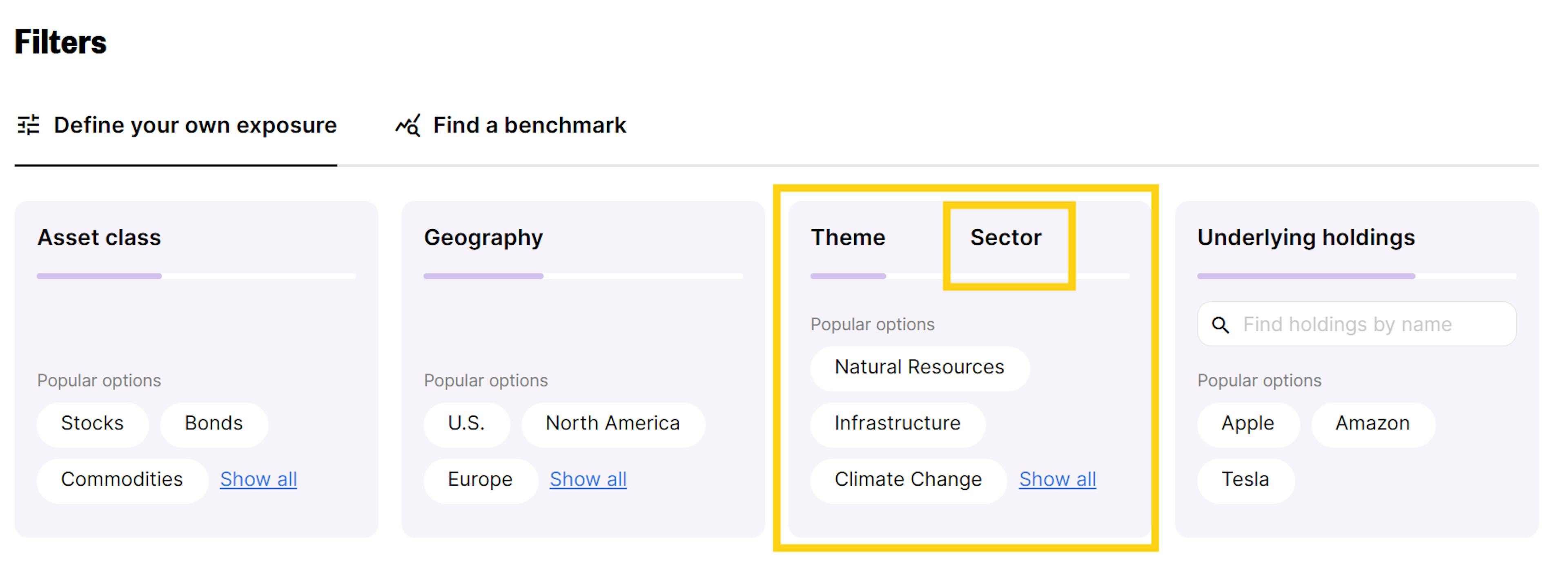 est ETF Screener - Sectors