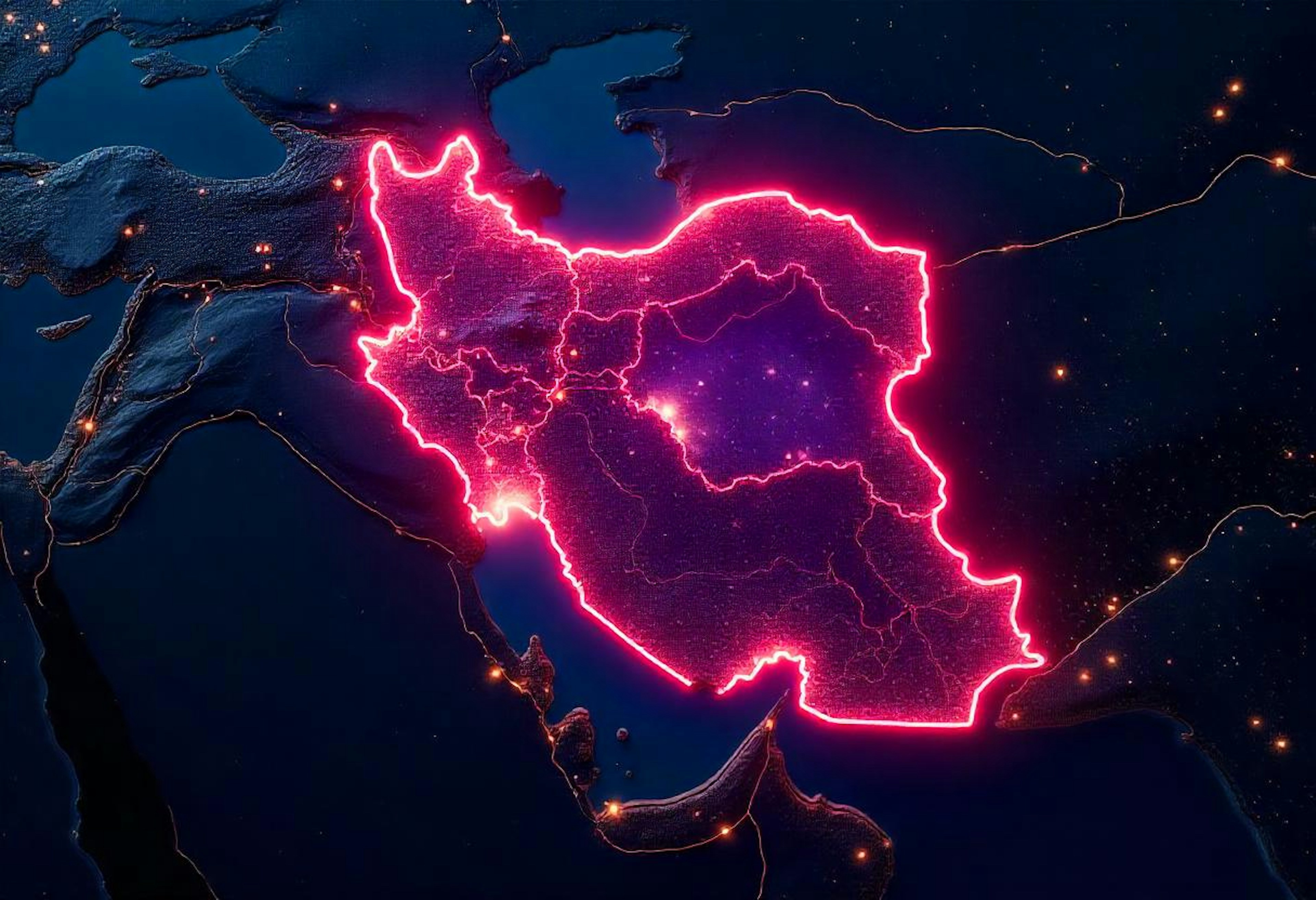 Map of Iran and Persian Gulf