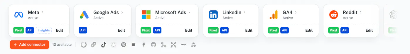 Connectors now occupy less space on your dashboard.