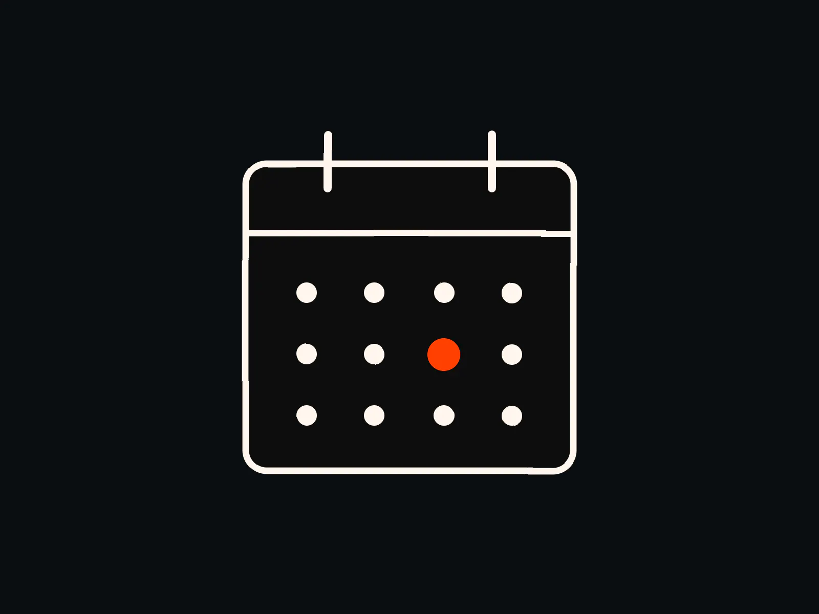 Illustration of a calendar with one date highlighted in orange, for Tracklution's DMEXCO 2024 announcement