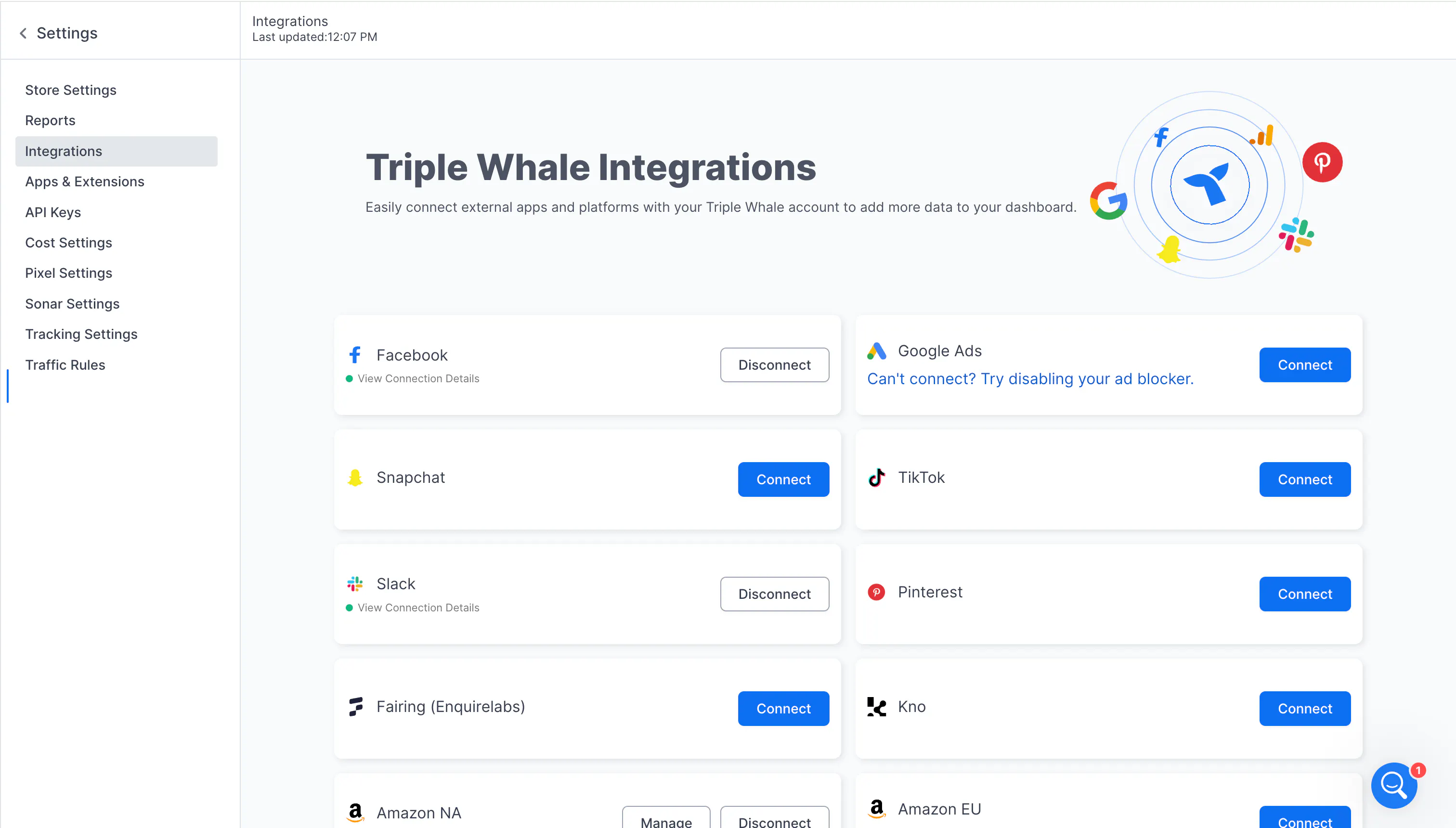 Triple Whale's integrations