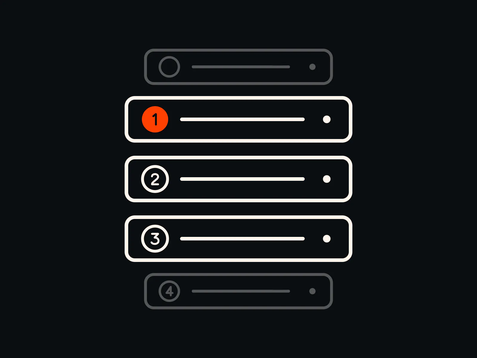 Server stack with numbers