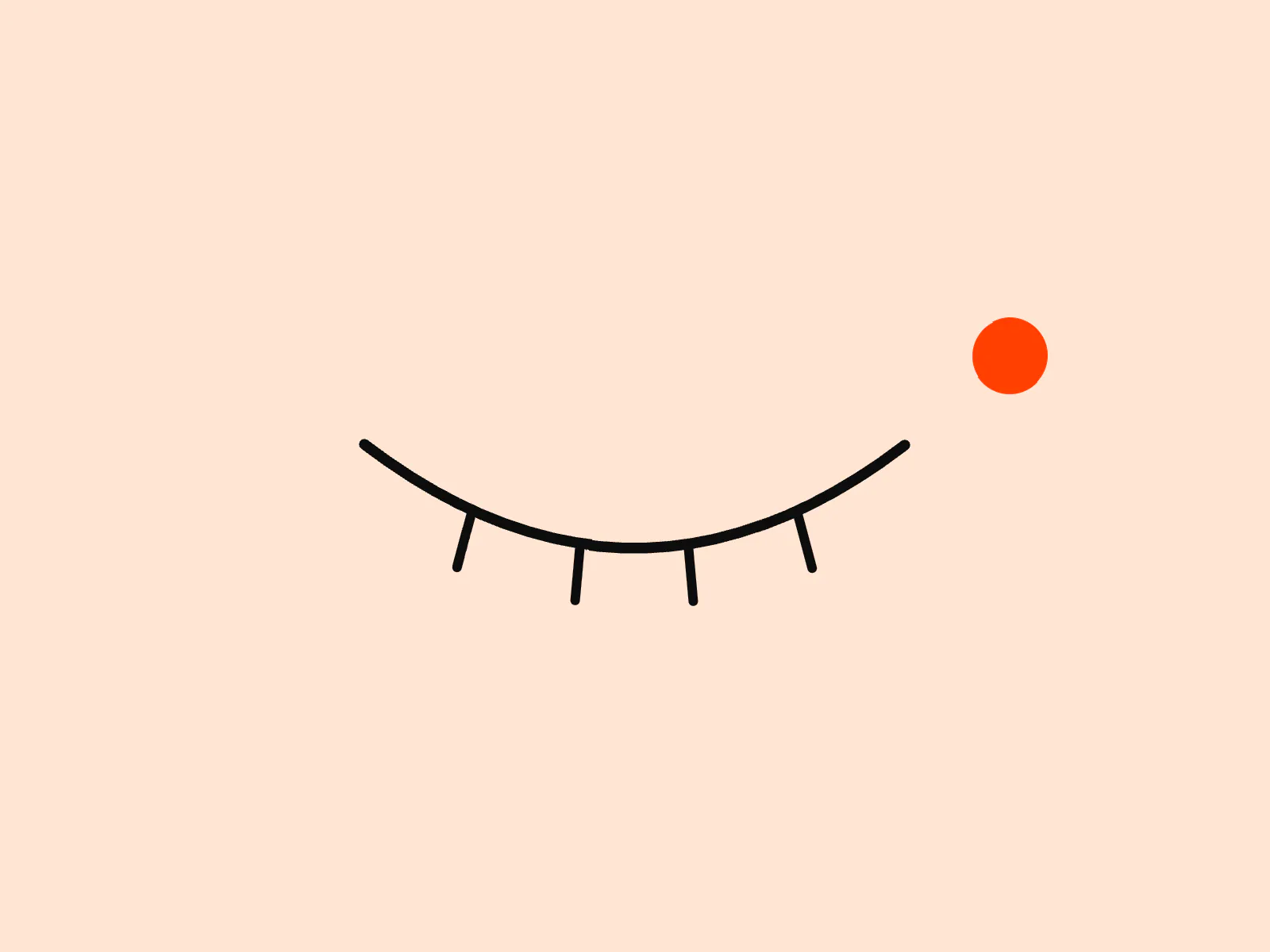 Illustration of a closed eye beside an orange dot, for an article on Meta's 2025 sensitive ad categories
