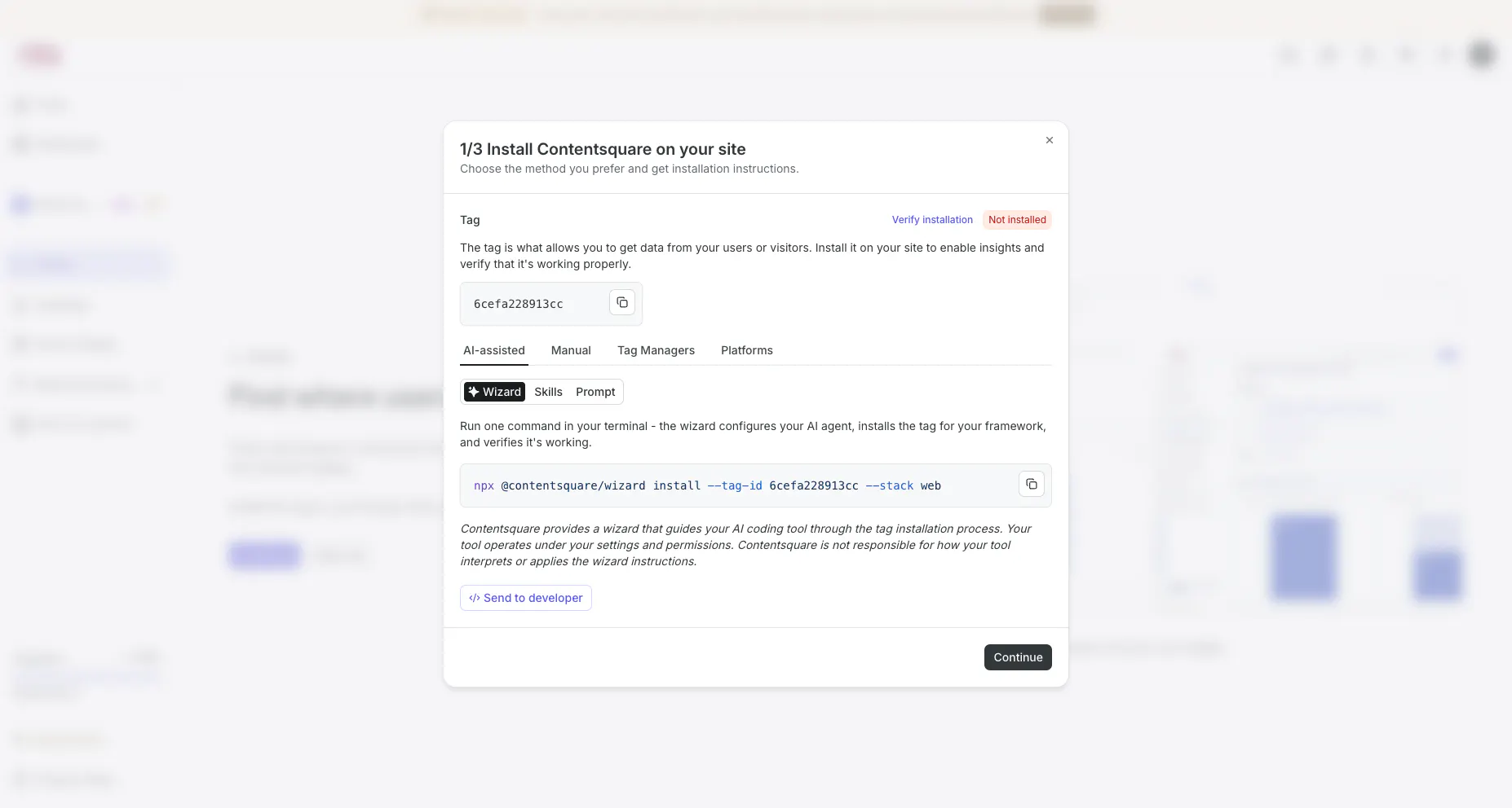 Contentsquare set up flow