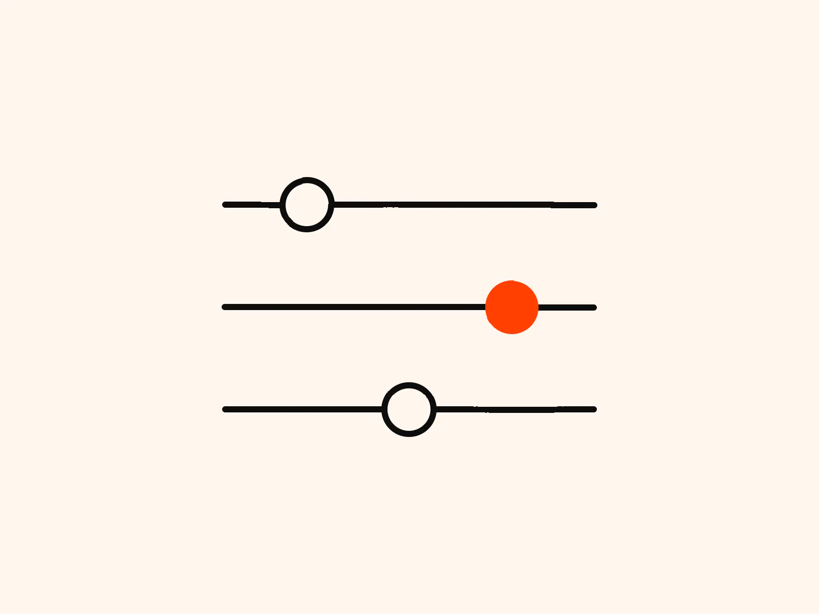 Illustration of three slider controls with one orange knob, for a PPC optimization guide