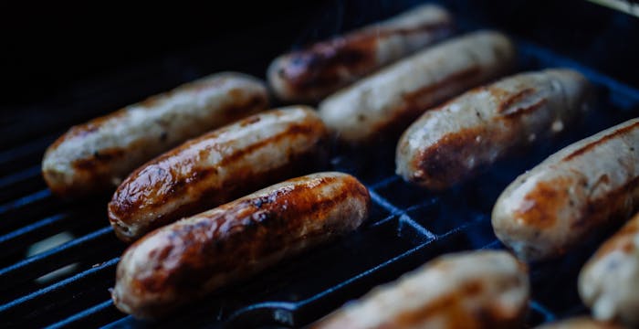 Sausages on a bbq