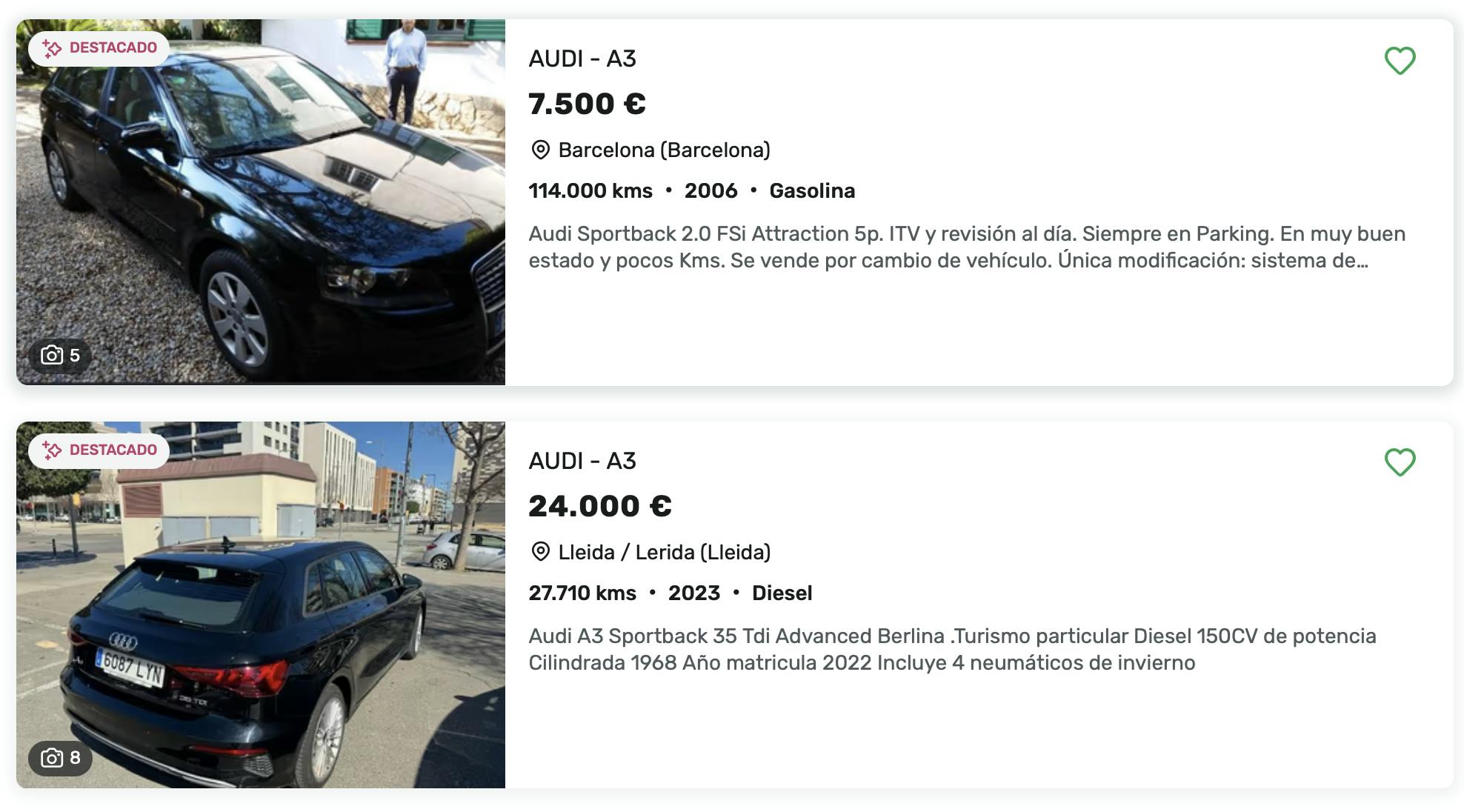 Ejemplo anuncio venta de coche usado o de segunda mano