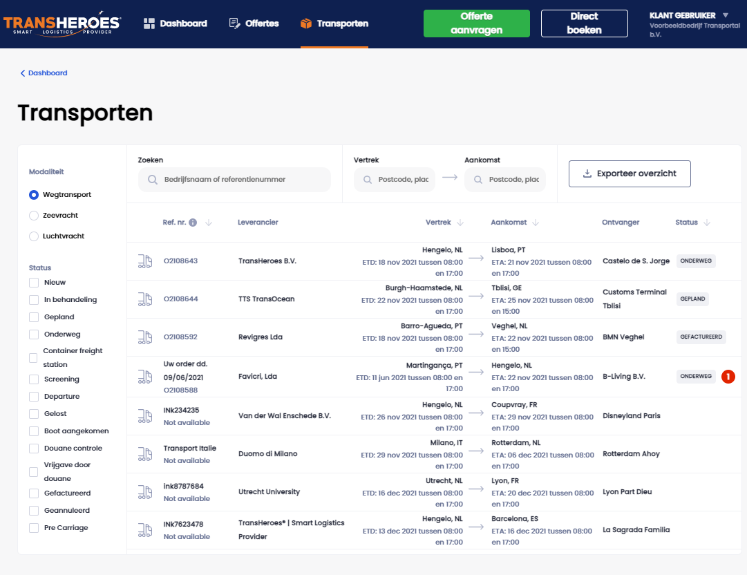 Weg-, zee- & luchtvracht