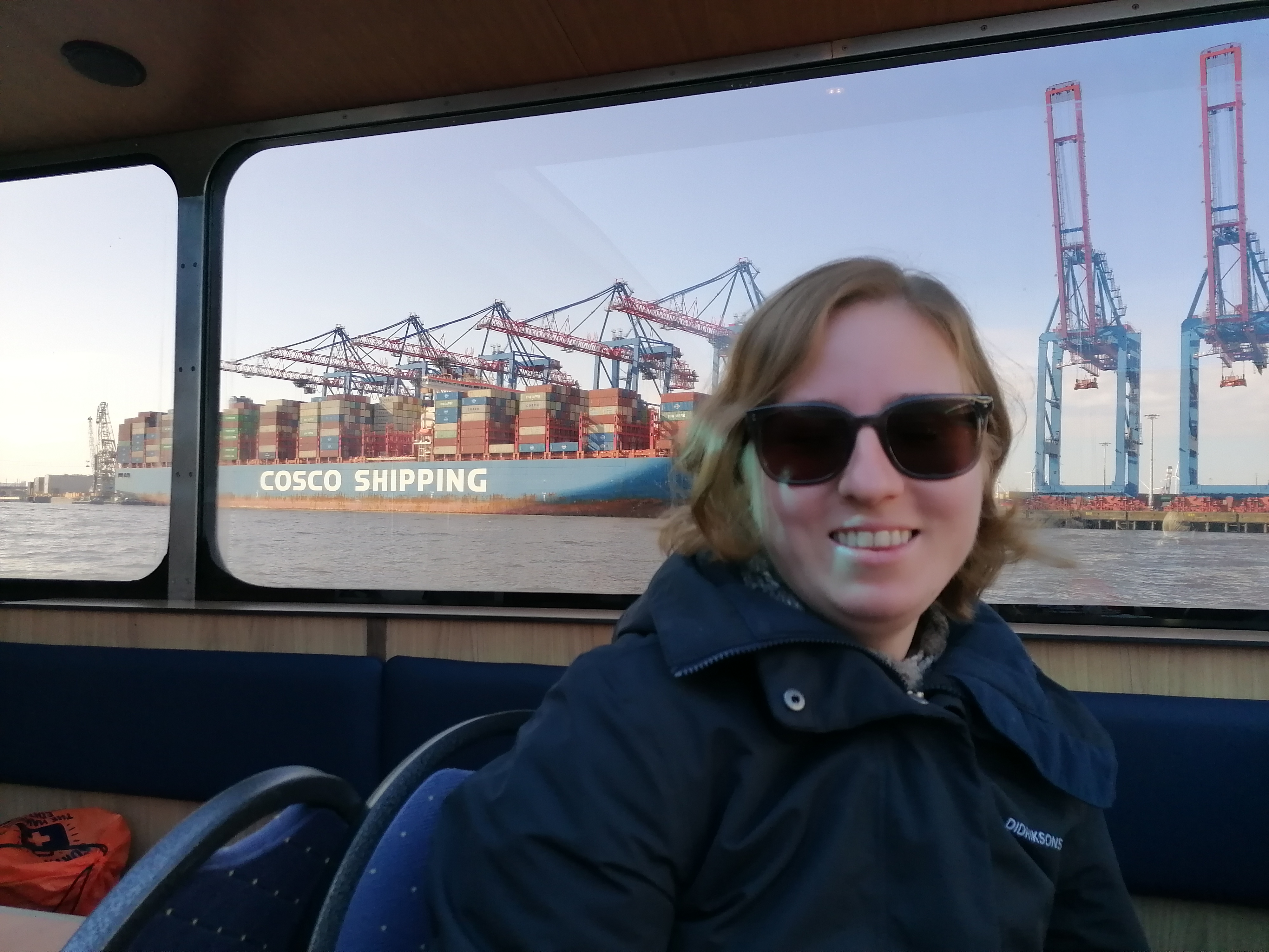 Nicole op een boot 