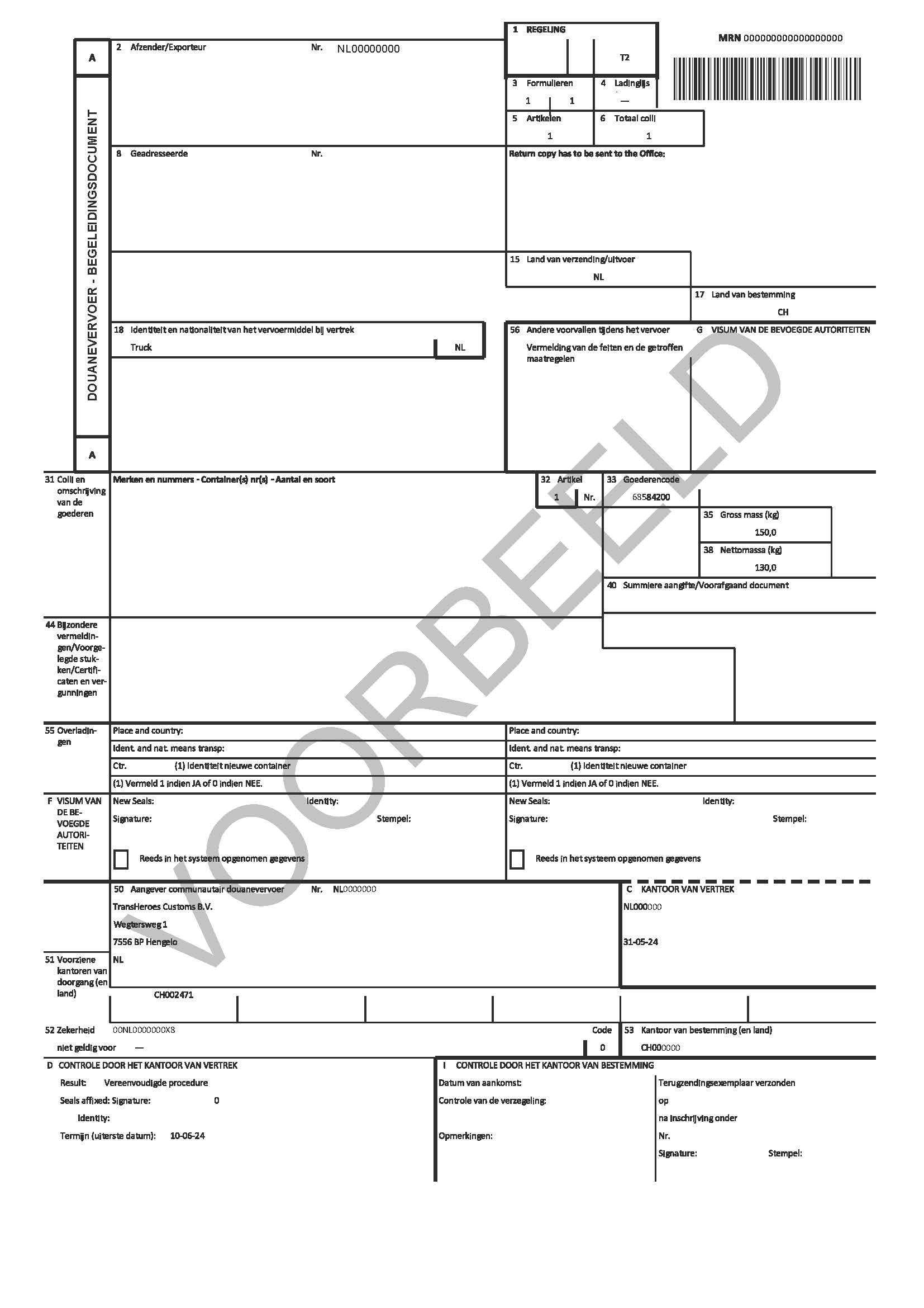 Voorbeeld van een T2 document