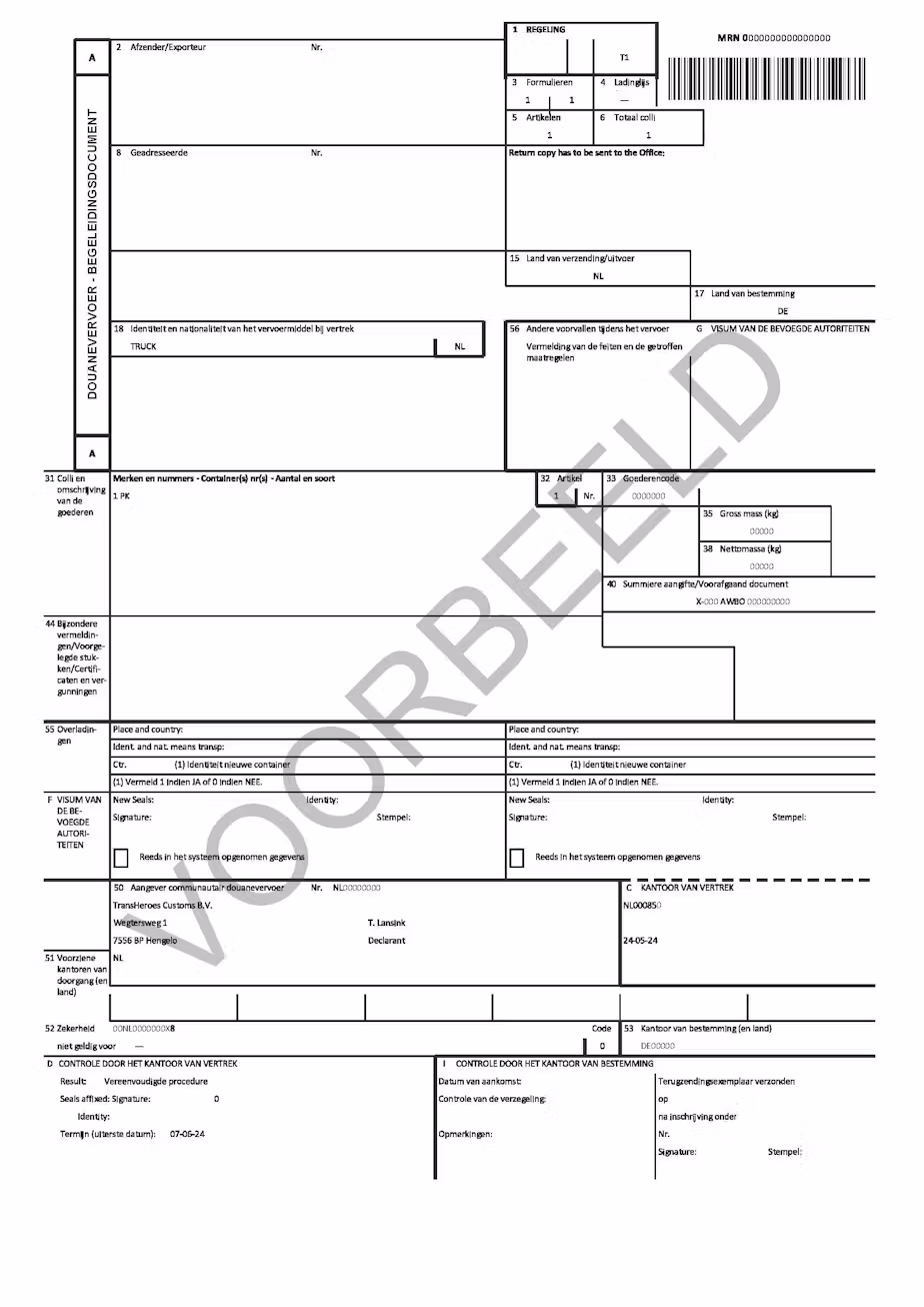 Voorbeeld van een T1 document