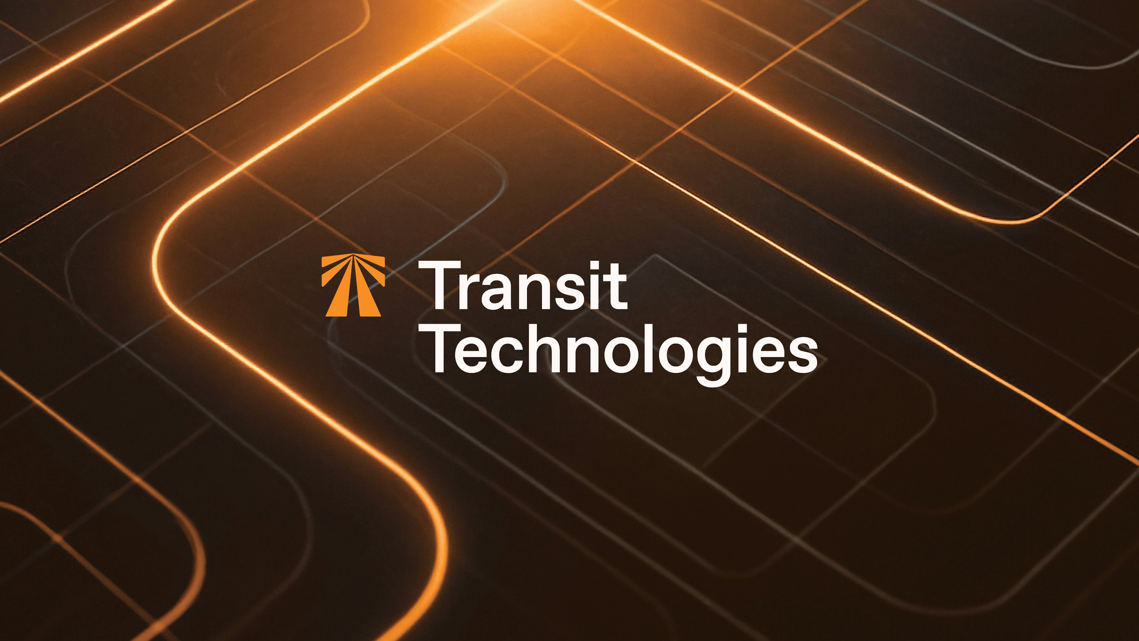 Transit Technologies logo over abstract background pattern
