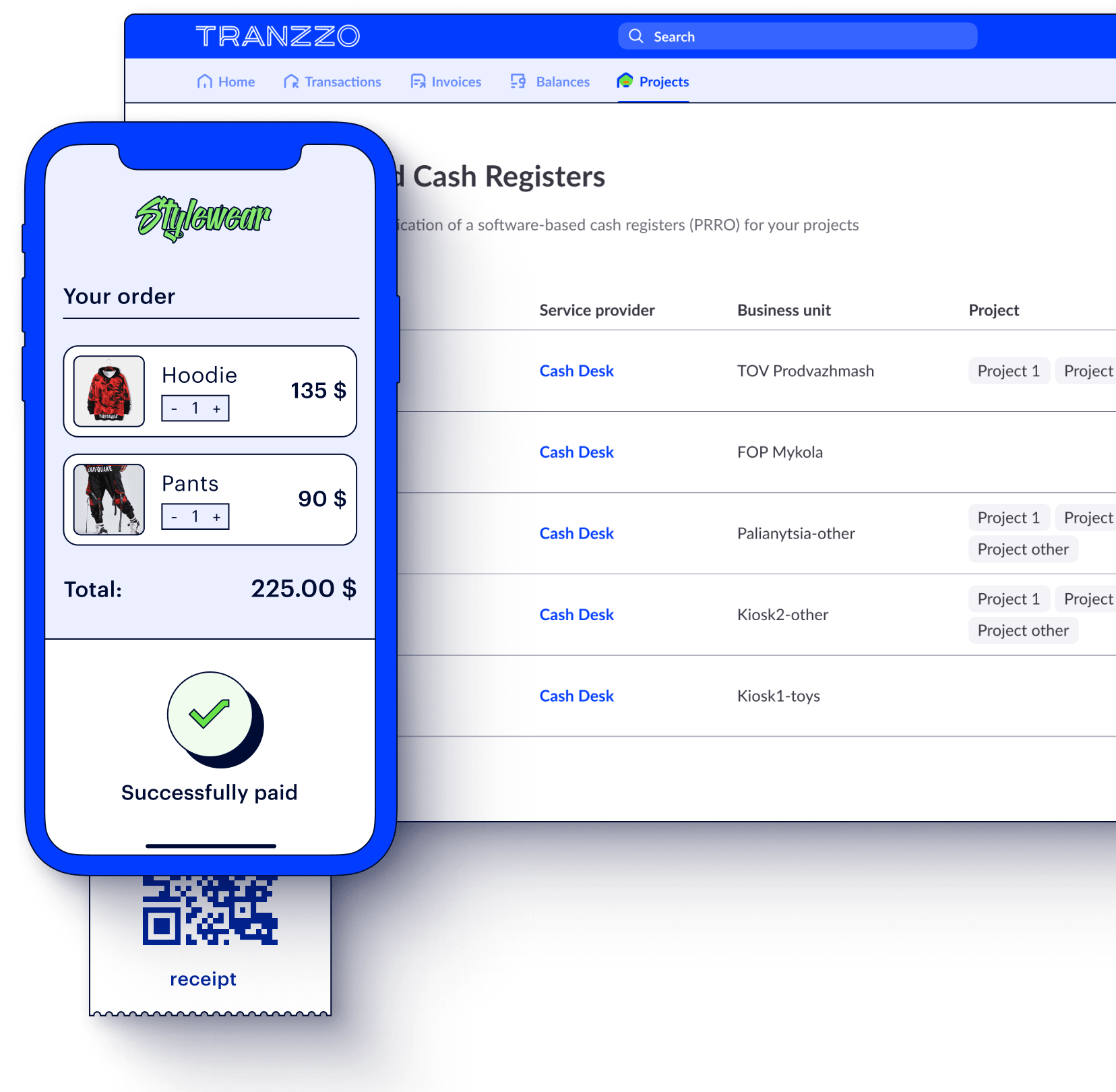 Software cash register