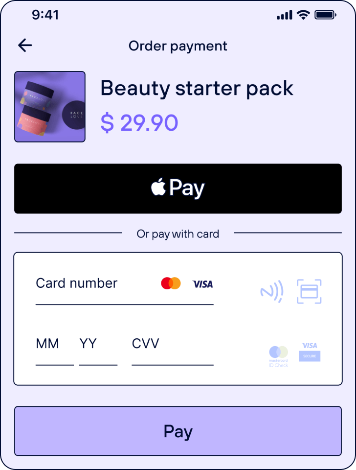 Чекаут для мобільного застосунку Чекаут для мобільного застосунку