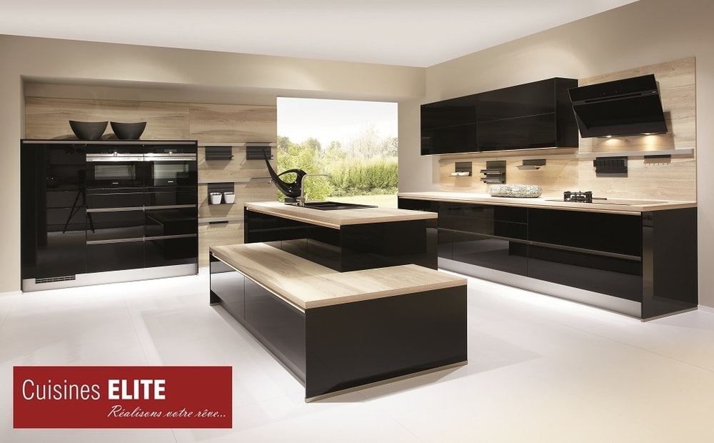 cuisine élite laqué noir brillant