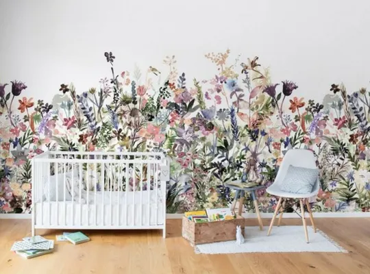 Chambre d'enfant florale