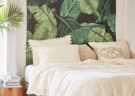 papier peint palmier tete de lit