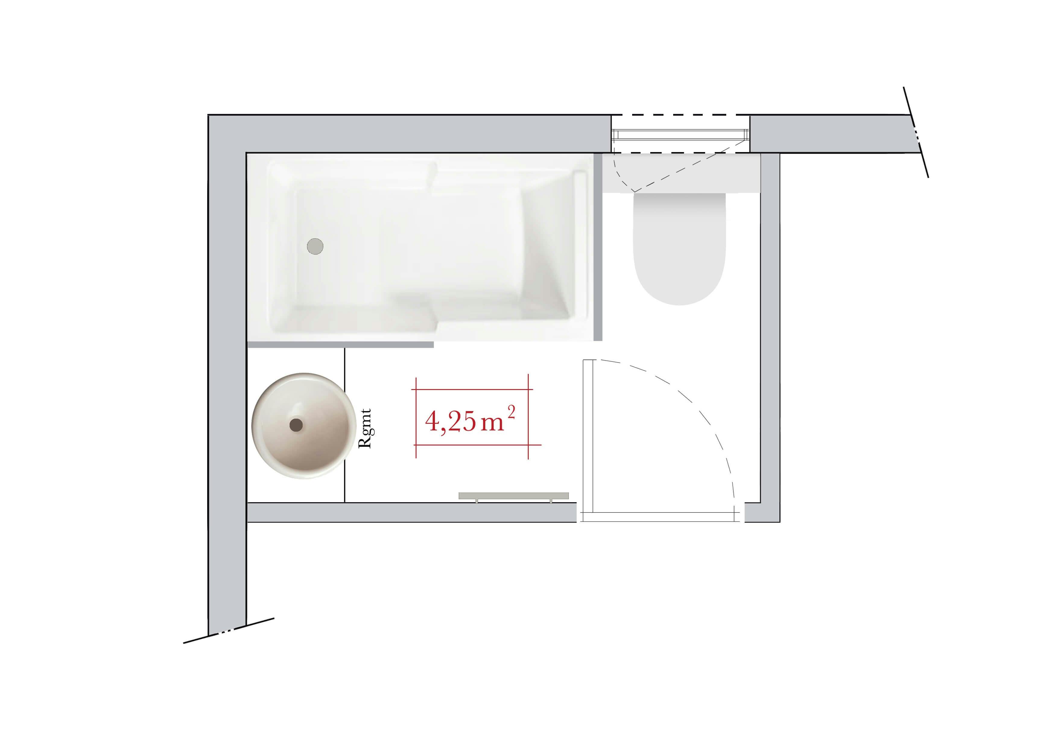 Plan agencement salle de bain 4m2