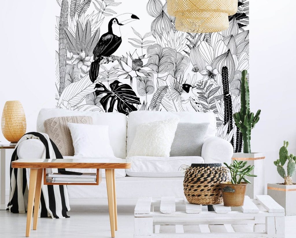 papier peint toucan tropical