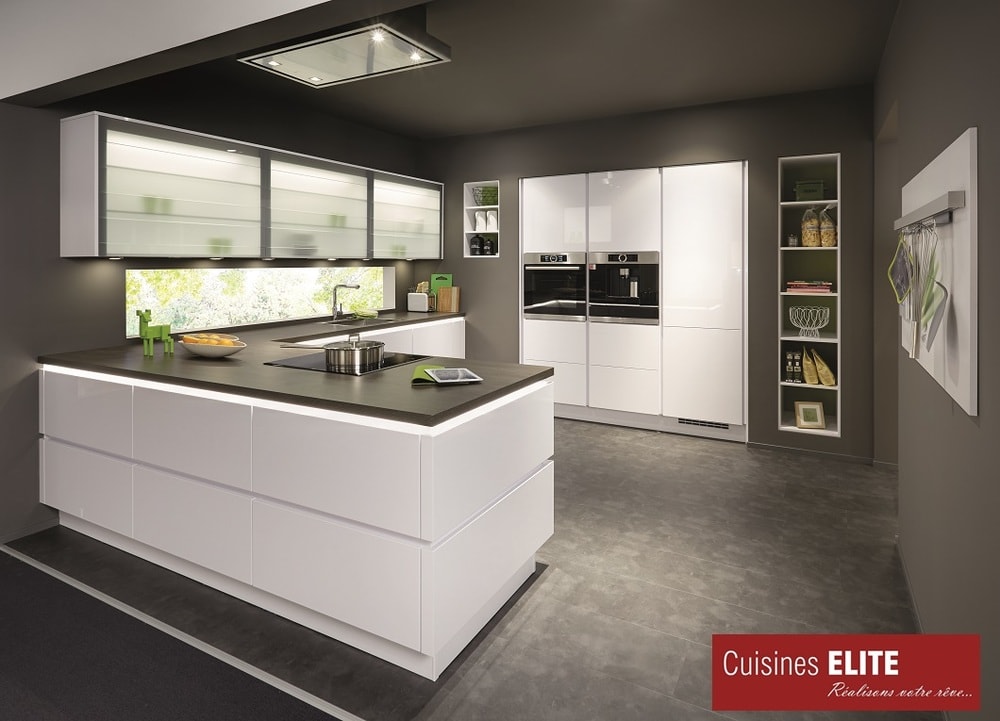 cuisine élite laqué blanc ultra brillant