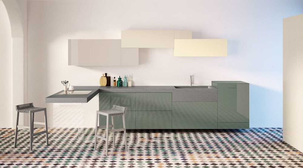 Cuisine Lago verte et grise