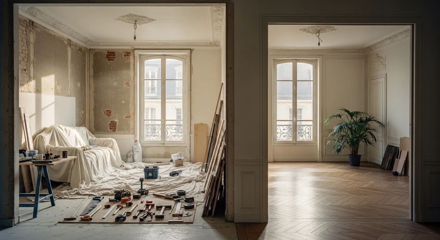 Logement locatif en cours de travaux rendant le logement inhabitable