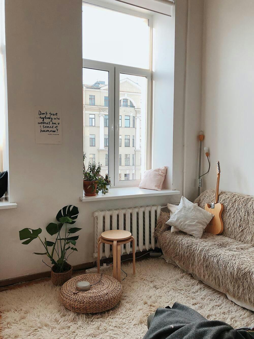 salon canapé plantes