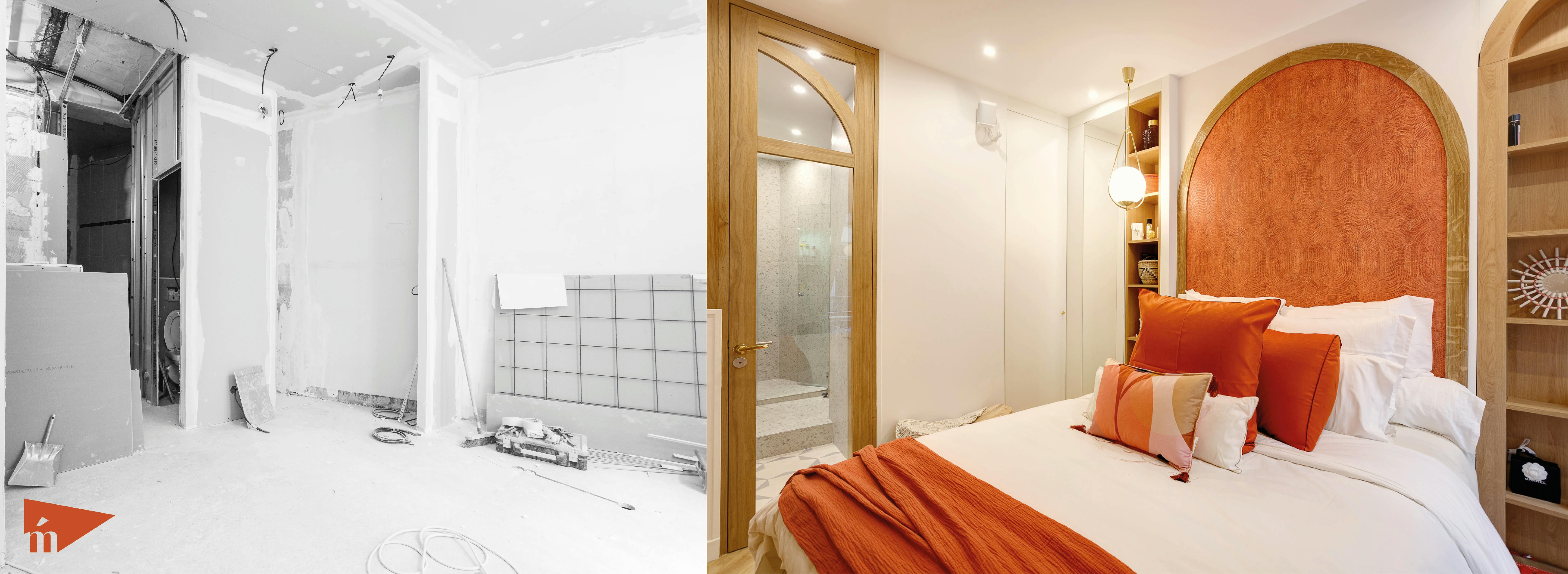 chambre à coucher avant et après