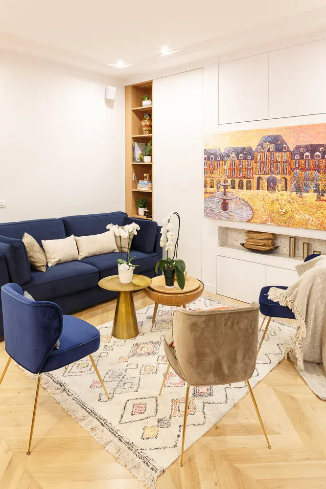 Rénovation archi salon ambiance dorée