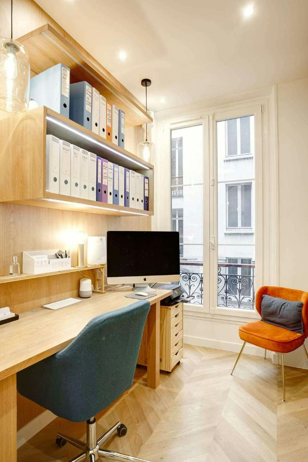 bureau aménagé chambre appartement paris