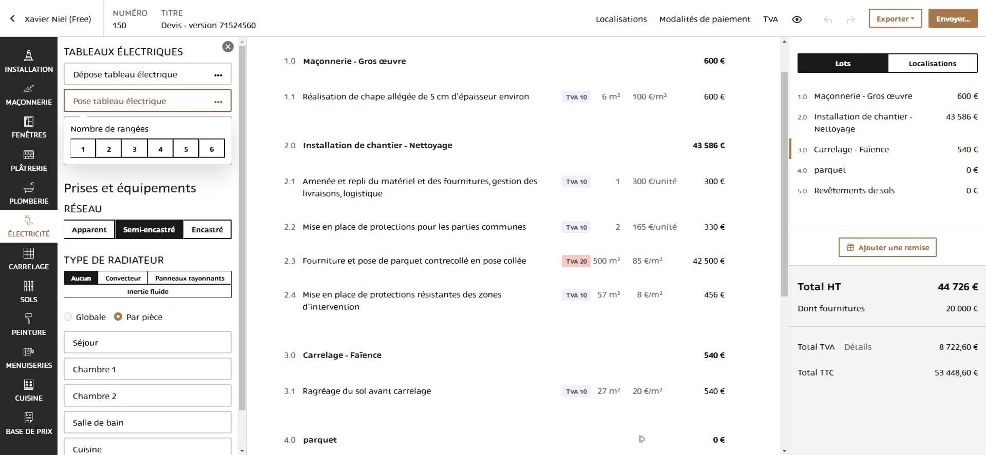Logiciel devis base prix hemea