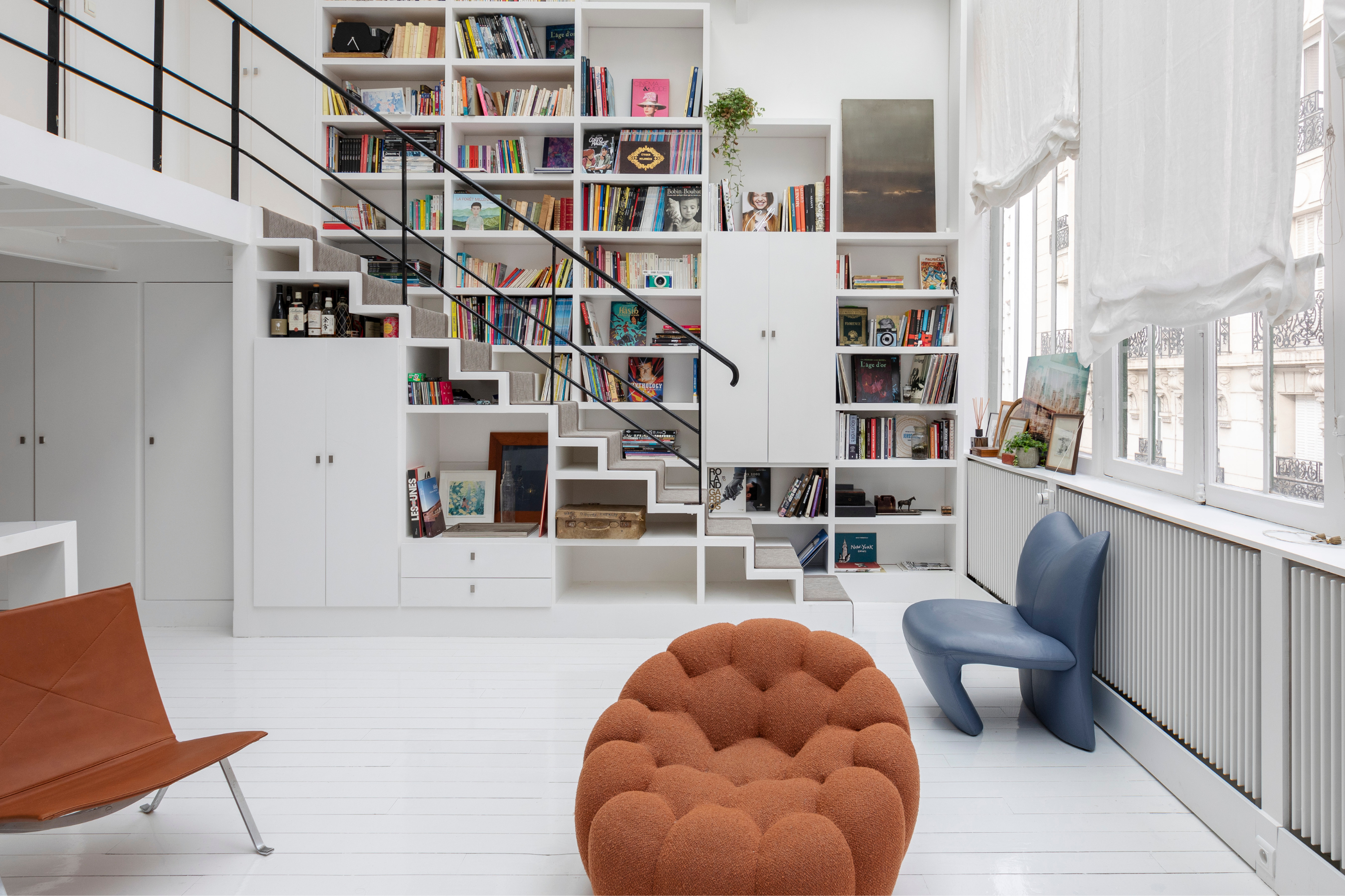 salon salle à manger loft blanc