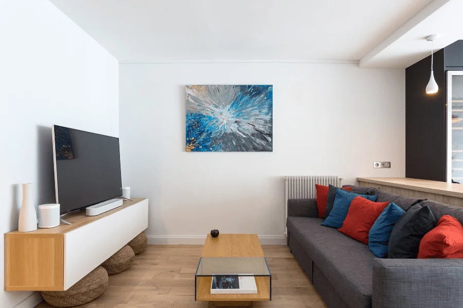 salon rénovation d'appartement à Paris