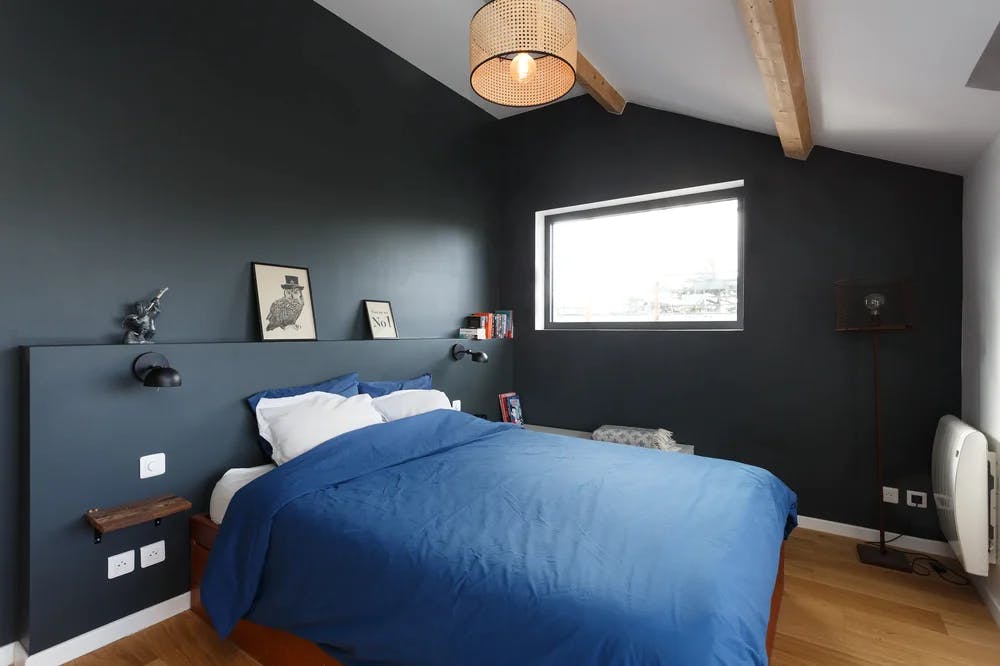 Chambre à coucher éclairage - maison de 200 m² à Nanterre
